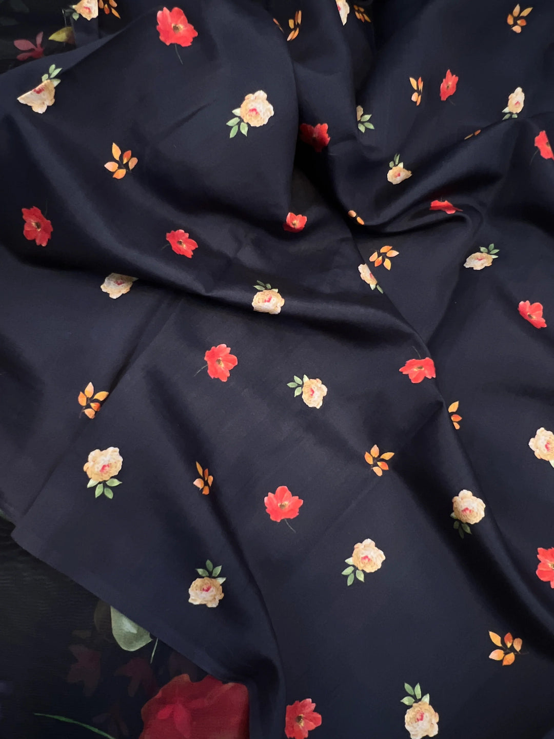 Black Banarasi Handloom Kora Silk Saree