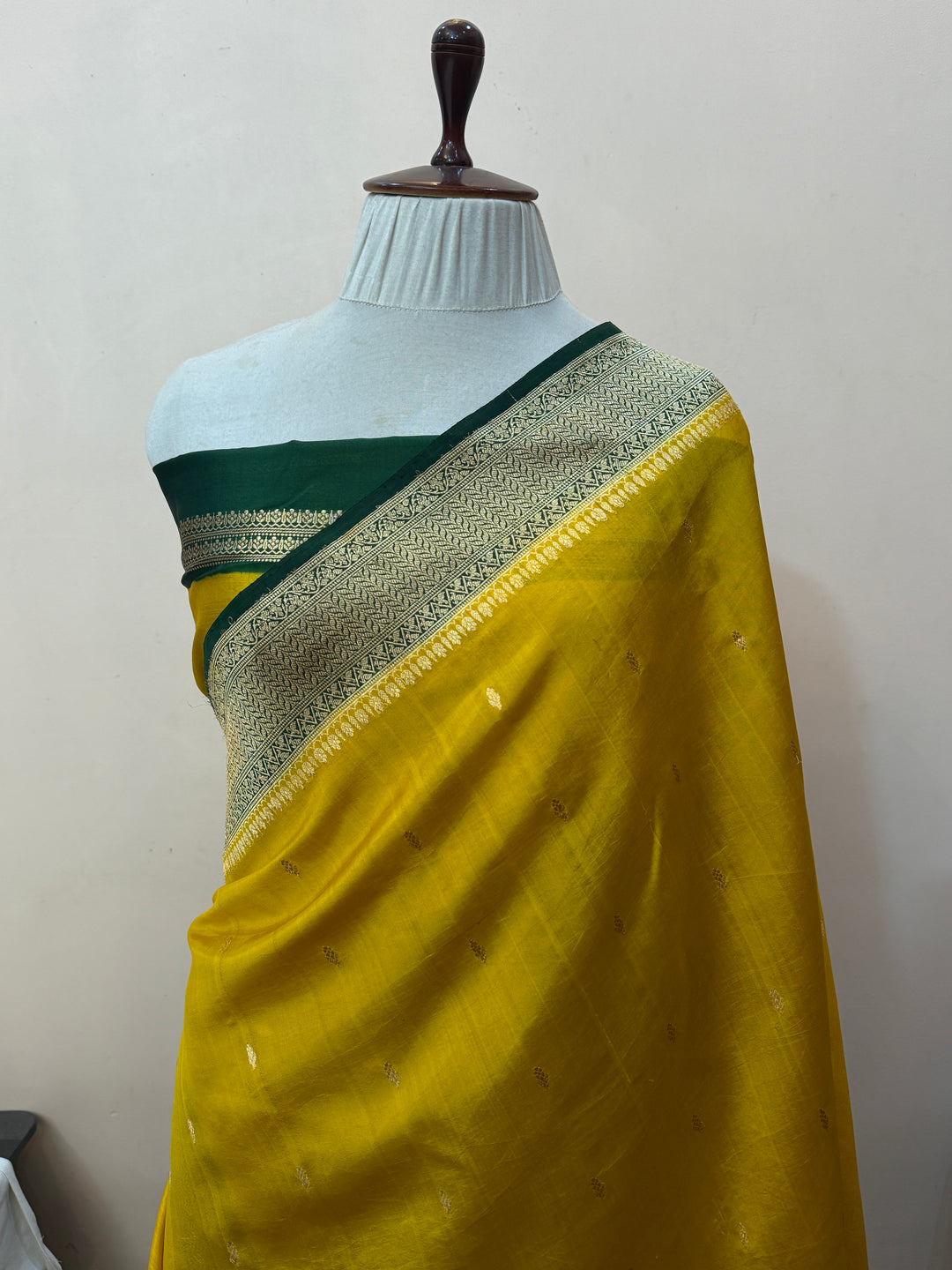 Mustard Yellow Pure Silk Handloom Banarasi Saree