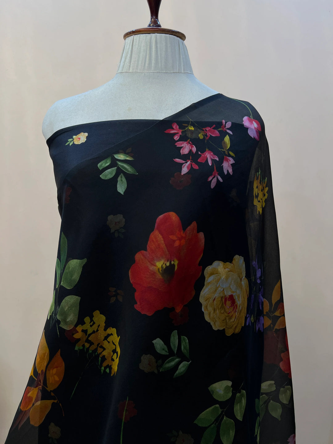 Black Banarasi Handloom Kora Silk Saree