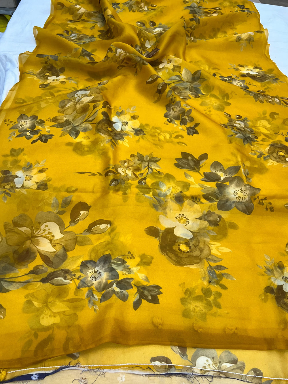Yellow Banarasi Handloom Kora Silk Saree