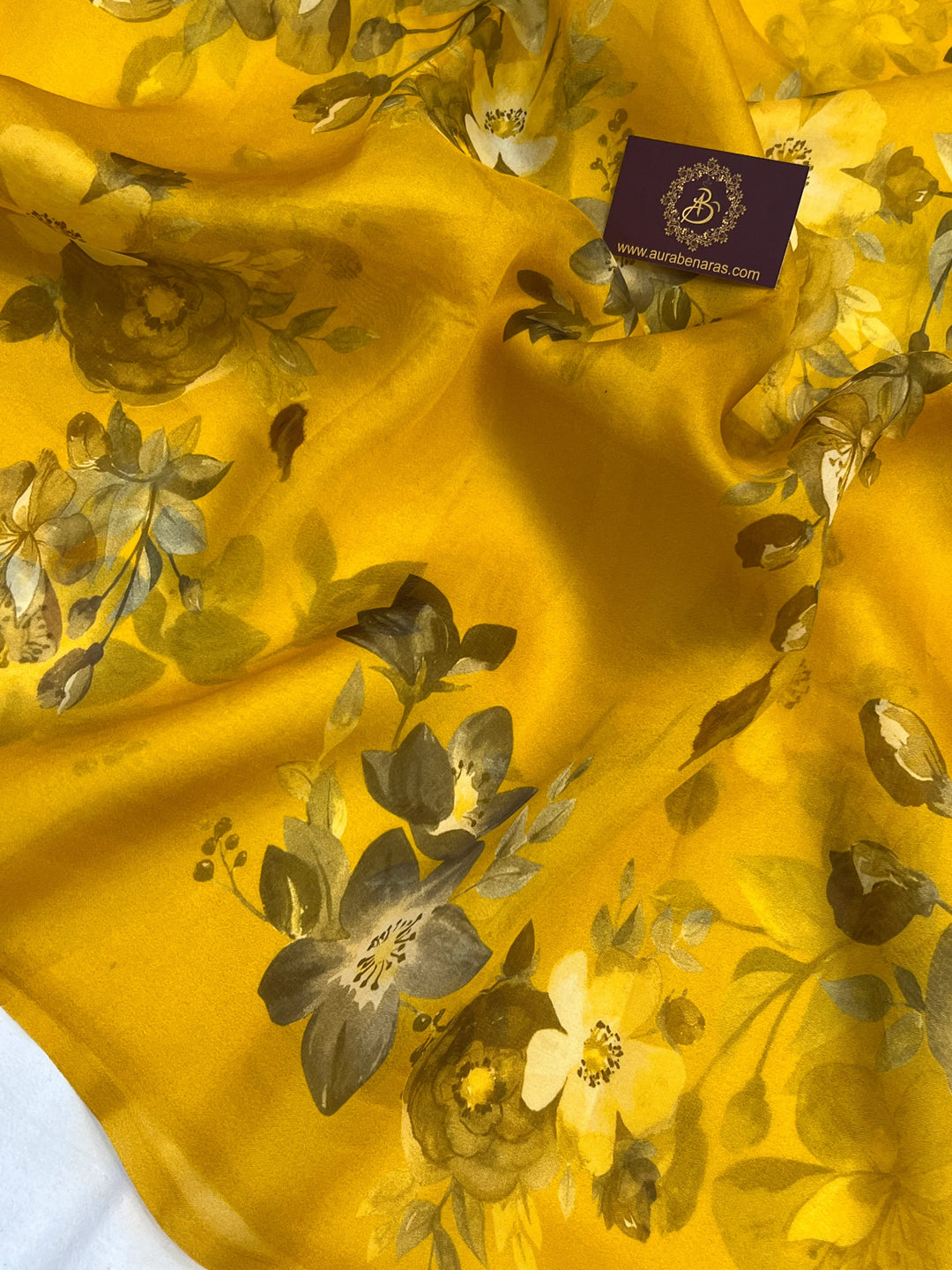 Yellow Banarasi Handloom Kora Silk Saree