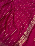 Maharani Pink Banarasi Handloom Katan Satin Silk Saree - Aura Benaras