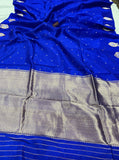 Royal Blue Pure Banarasi Handloom Silk Saree - Aura Benaras