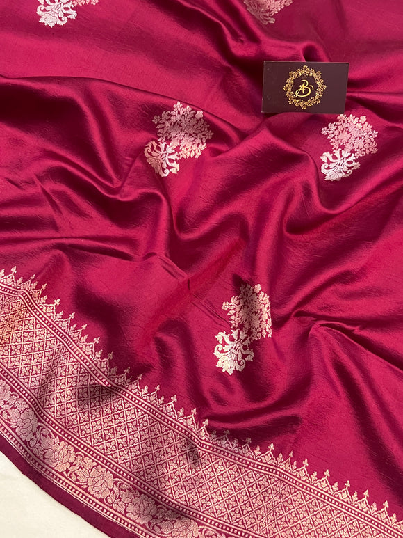 Hibiscus Pure Banarasi Handloom Silk Saree - Aura Benaras
