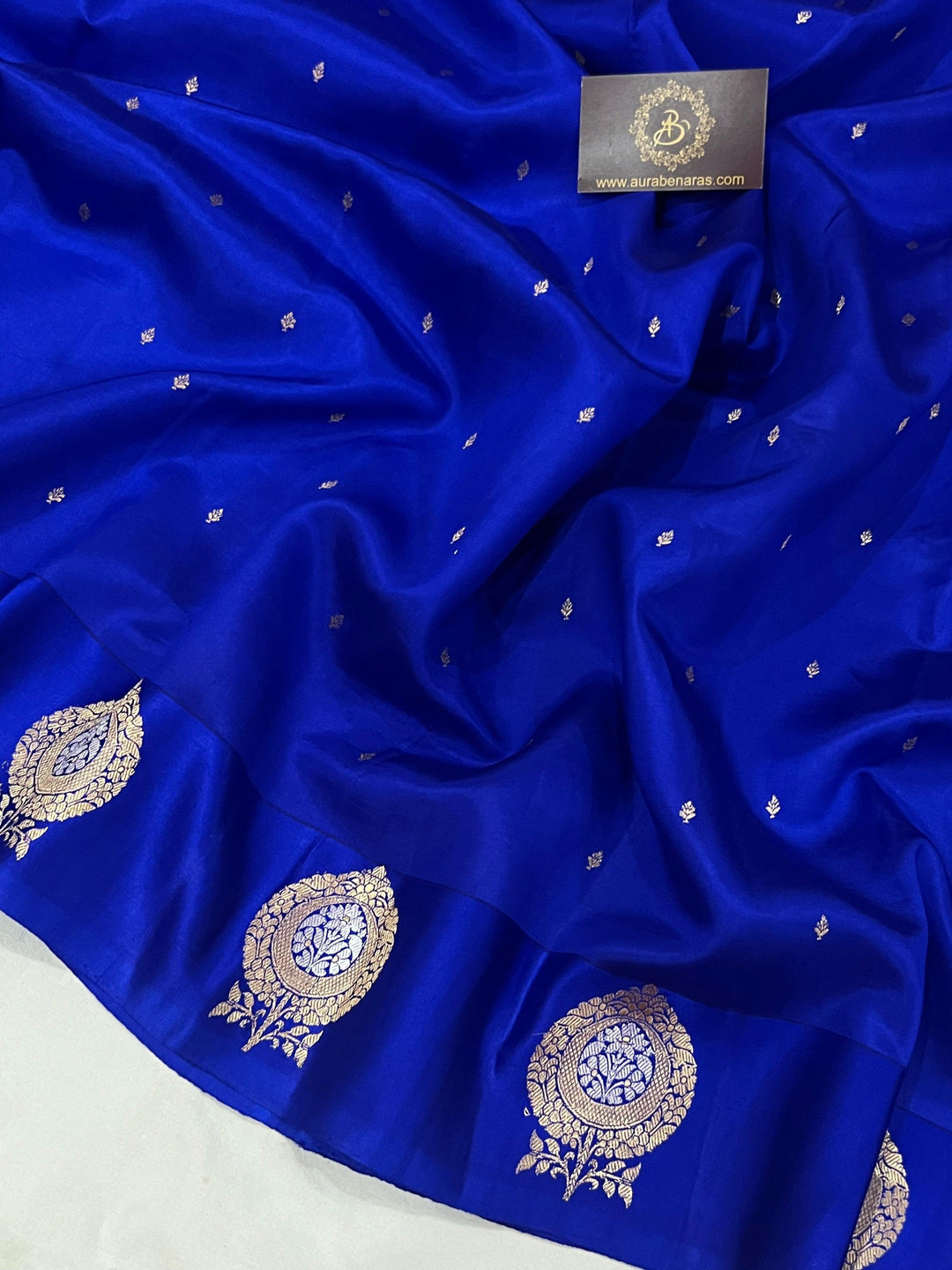 Royal Blue Pure Banarasi Handloom Silk Saree - Aura Benaras