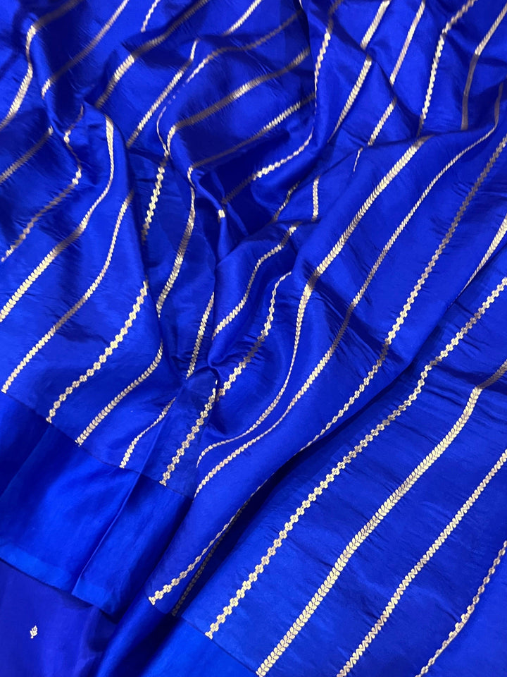 Royal Blue Pure Banarasi Handloom Silk Saree - Aura Benaras