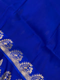 Royal Blue Banarasi Handloom Kora Katan Silk Saree - Aura Benaras