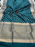 Peacock Green Pure Banarasi Handloom Katan Silk Saree - Aura Benaras