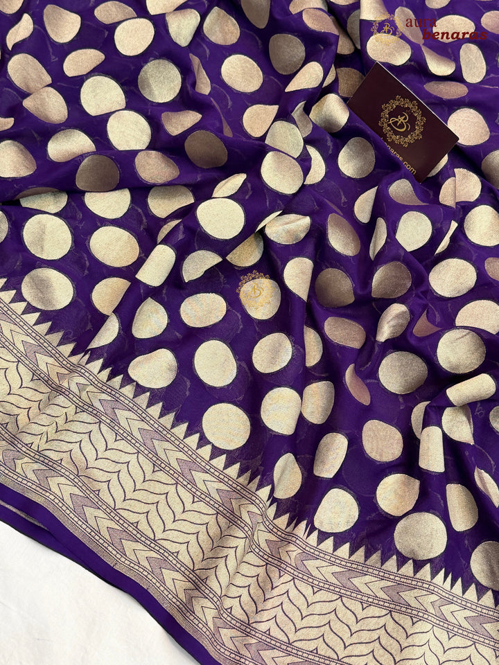 Purple Banarasi Silk Saree with Sona Rupa Zari