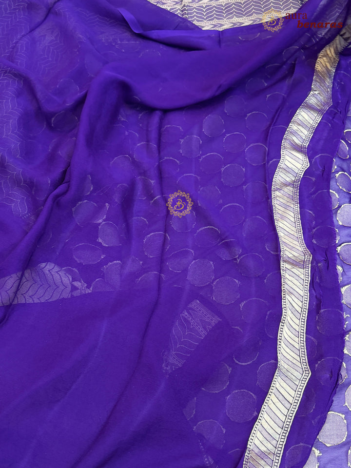 Purple Banarasi Silk Saree with Sona Rupa Zari