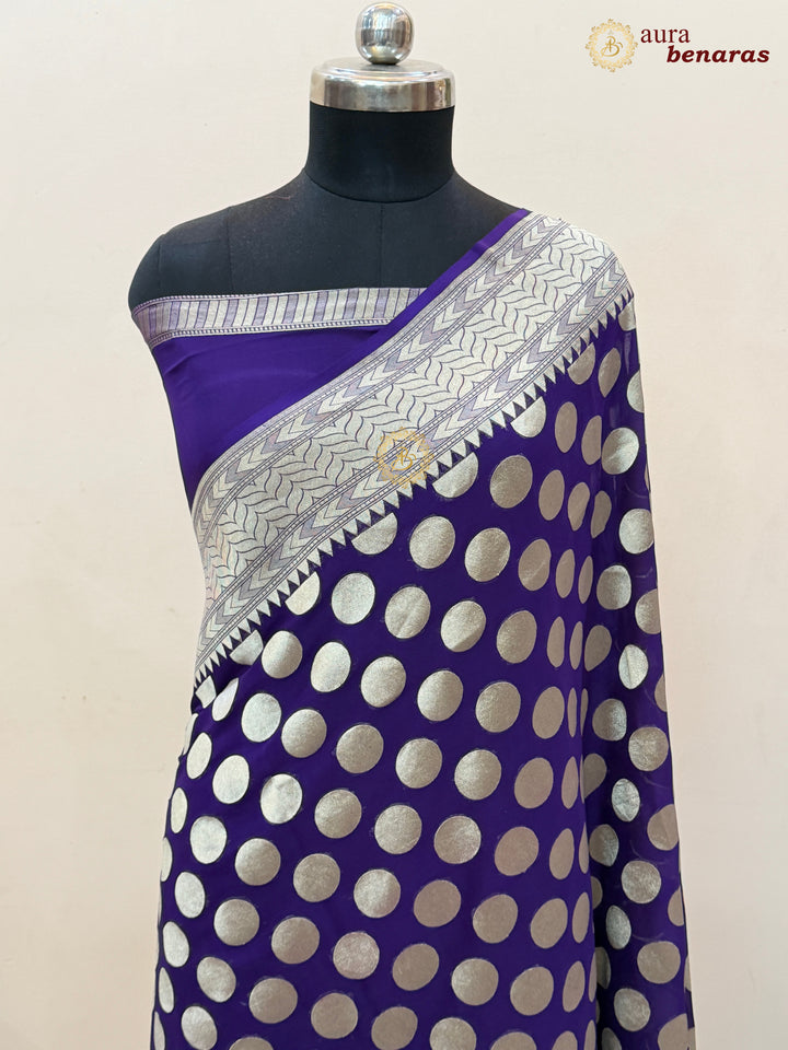 Purple Banarasi Silk Saree with Sona Rupa Zari