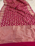 Rani Pink Pure Banarasi Handloom Katan Silk Saree - Aura Benaras