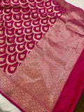 Rani Pink Pure Banarasi Handloom Katan Silk Saree - Aura Benaras