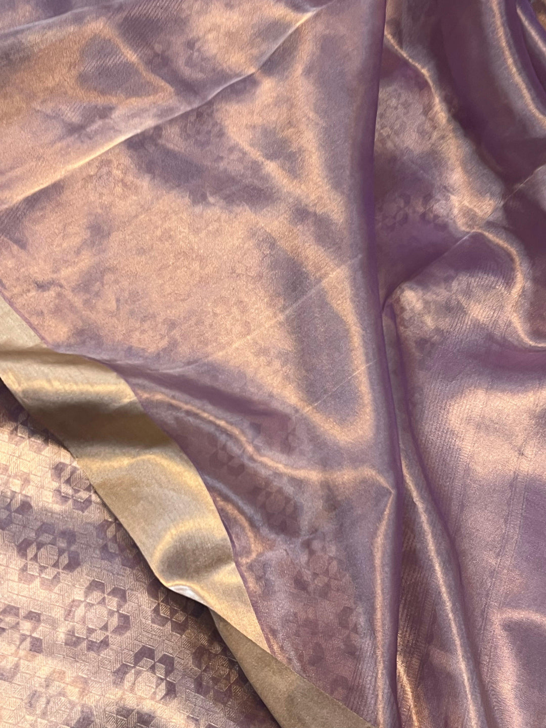 Lavender Pure Banarasi Handloom Tissue Silk Saree