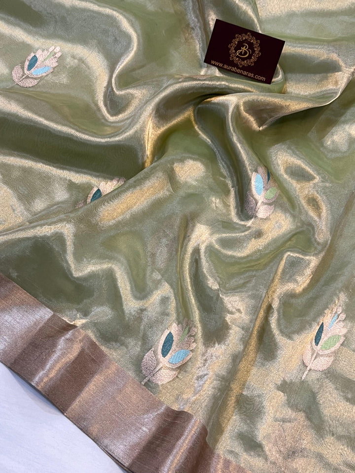 Buy Pure Banarasi Handloom Tissue Silk Saree | Aura Benaras