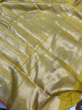Yellow Pure Banarasi Handloom Katan Silk Saree - Aura Benaras