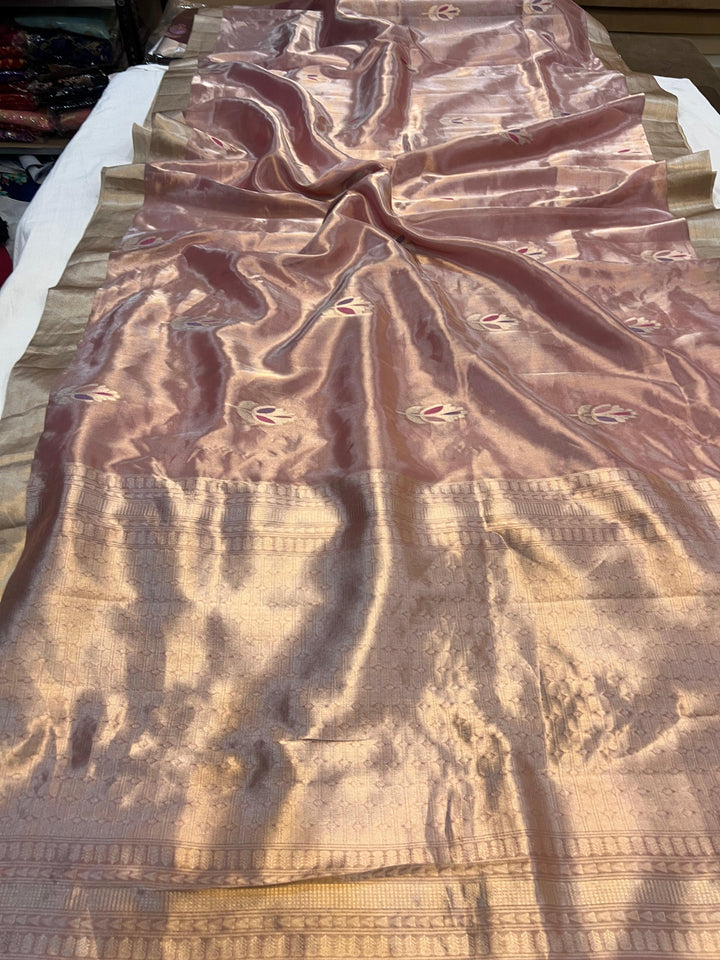Buy Pure Banarasi Handloom Tissue Silk Saree | Aura Benaras