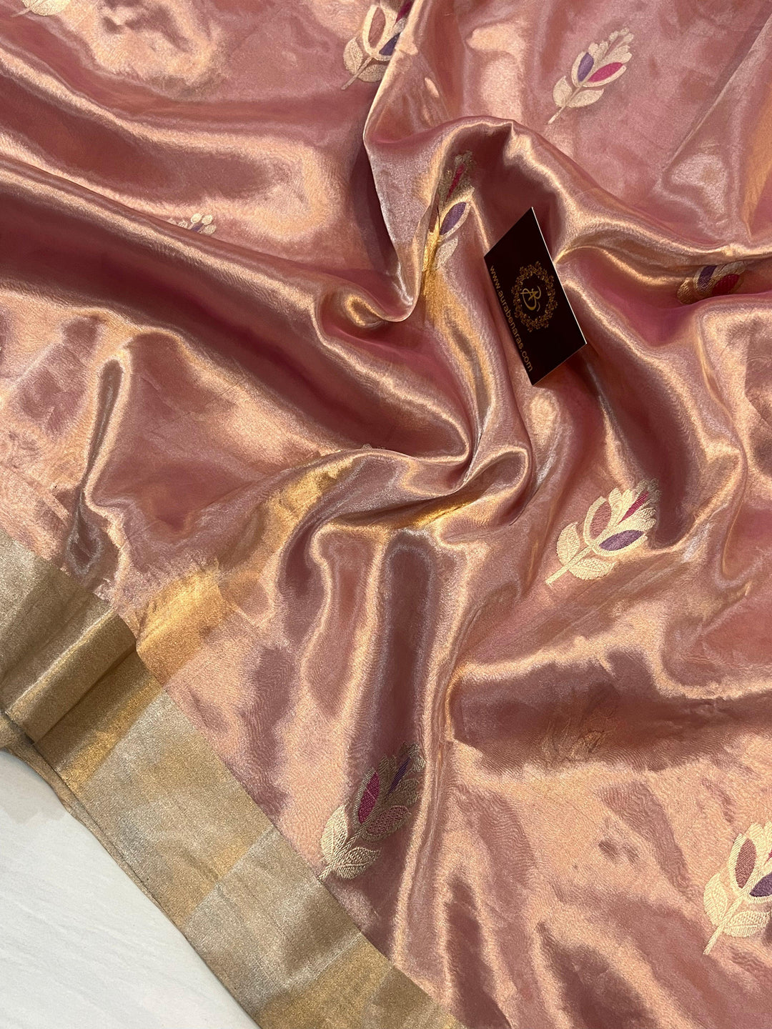 Buy Pure Banarasi Handloom Tissue Silk Saree | Aura Benaras