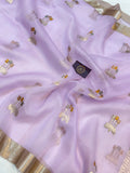 Pani Lavender Pure Banarasi Handloom Silk Saree - Aura Benaras