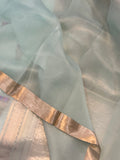 Pani Blue Pure Banarasi Handloom Silk Saree - Aura Benaras