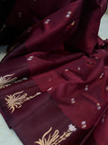 Maroon Pure Banarasi Handloom Silk Saree - Aura Benaras