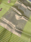 Pastel Green Pure Banarasi Handloom Silk Saree - Aura Benaras