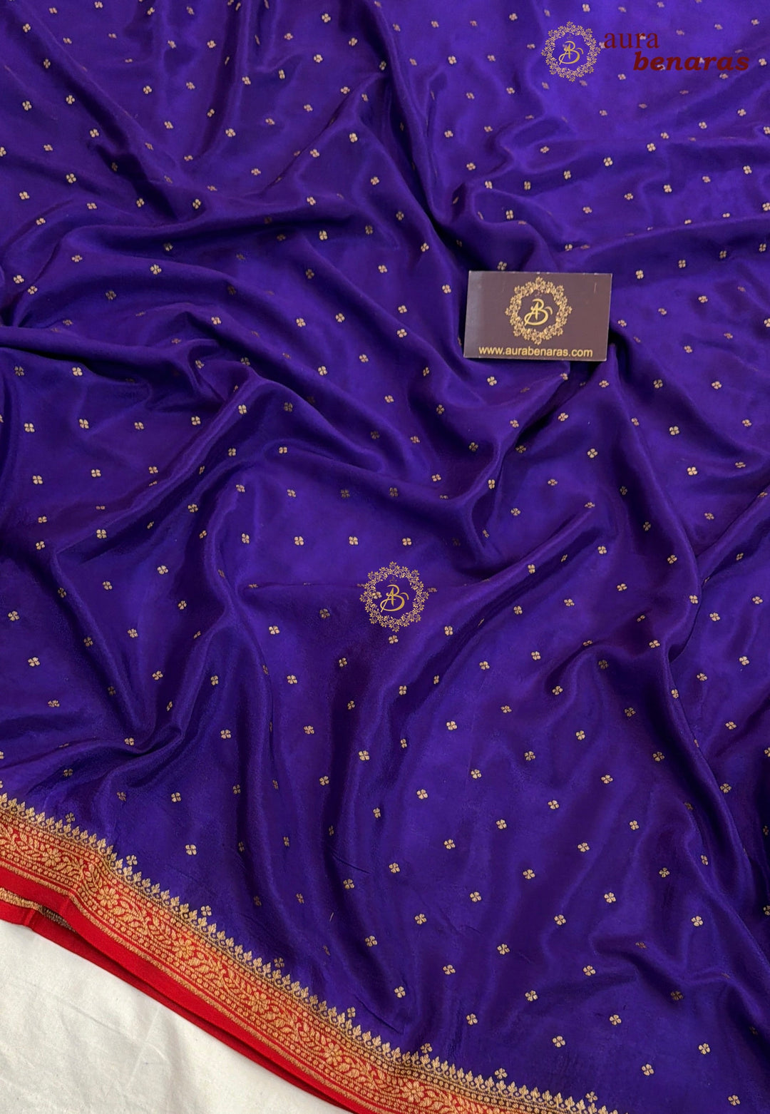Purple Pure Crepe Silk Handloom Banarasi Saree