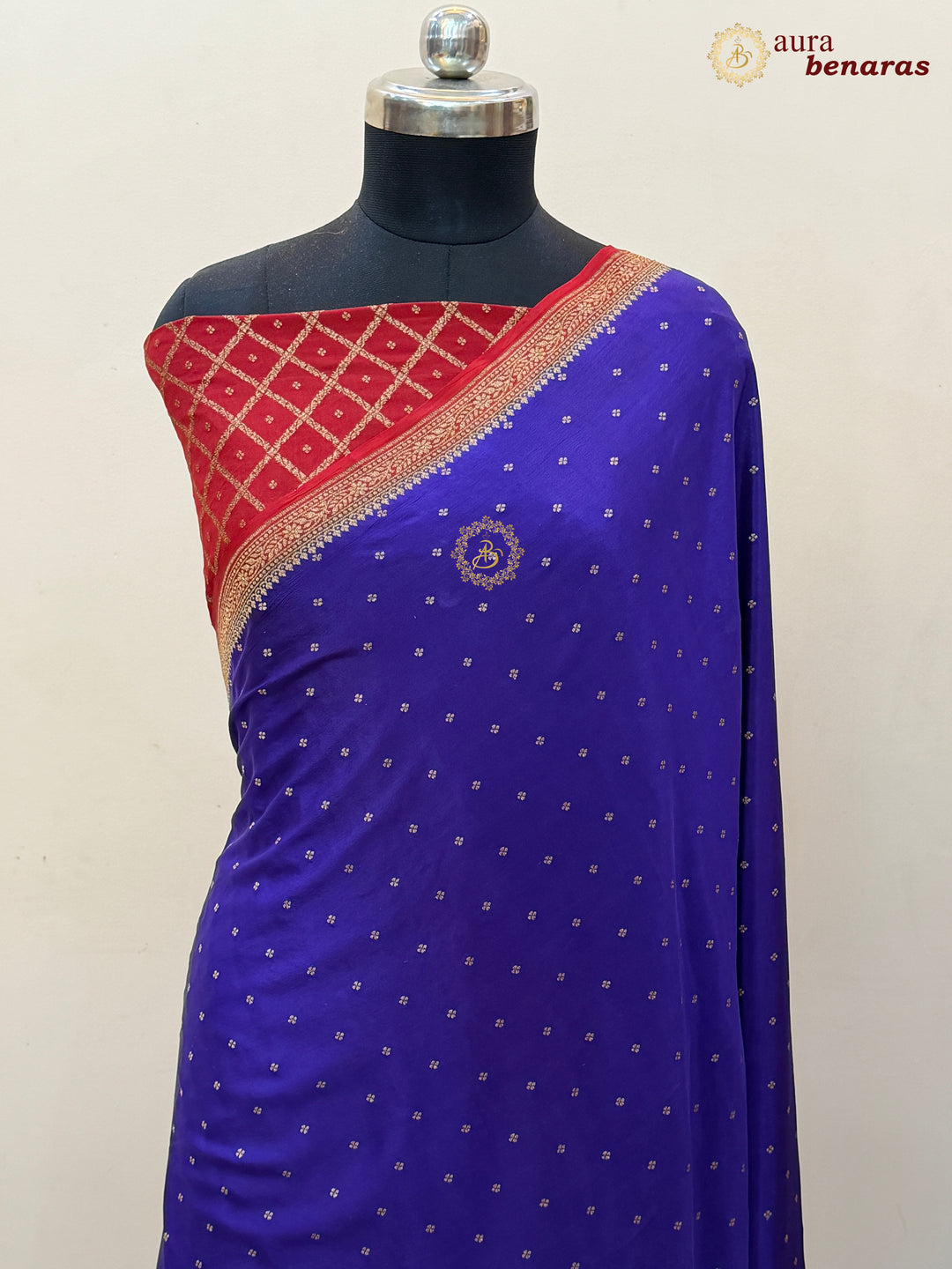 Purple Pure Crepe Silk Handloom Banarasi Saree