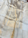 Cream Pure Banarasi Handloom Silk Saree