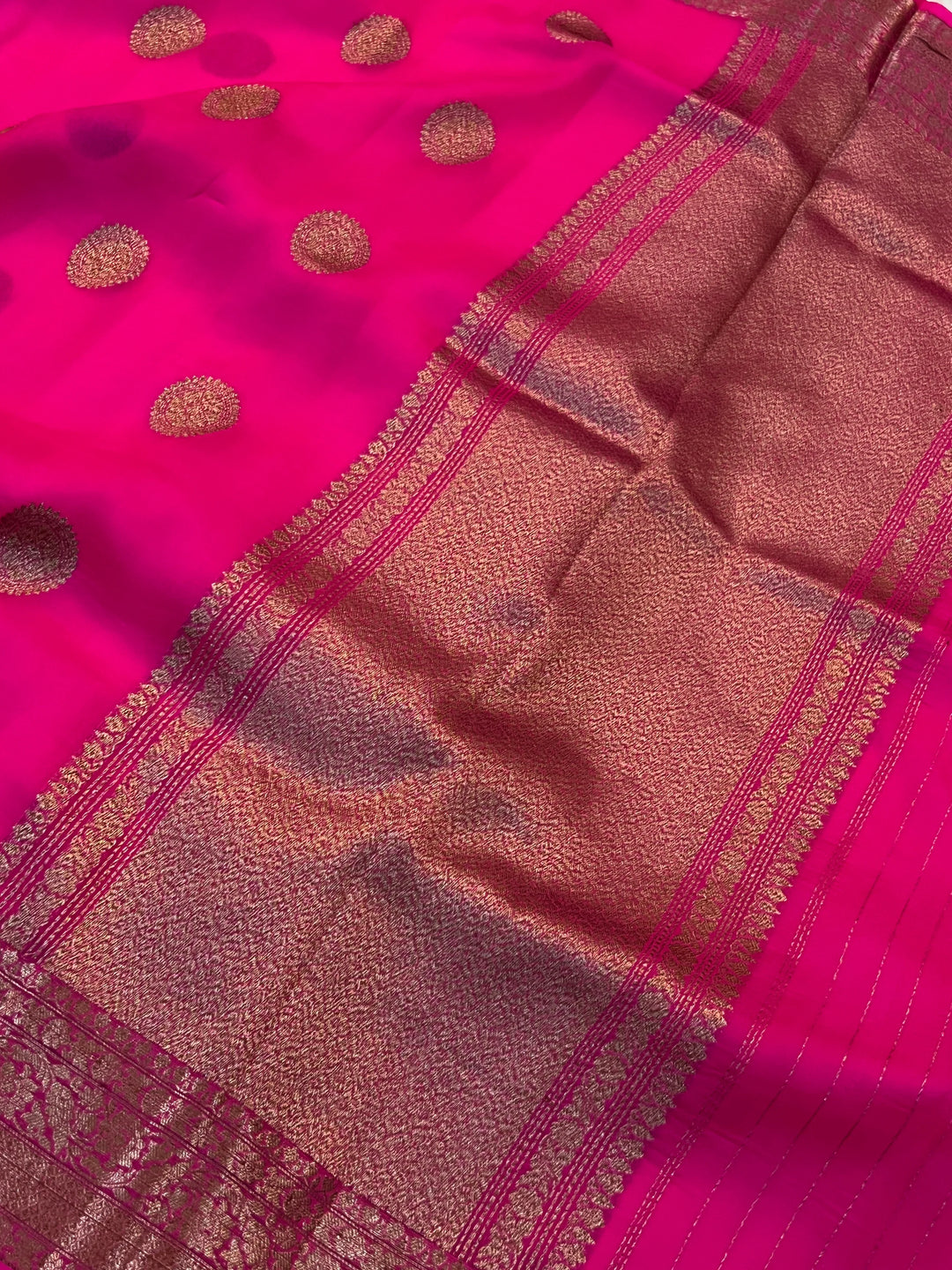 Rani Pure Pure Kora Silk Handloom Banarasi Saree