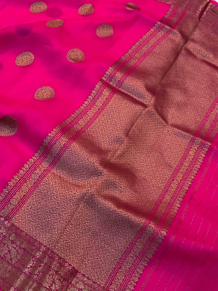 Rani Pure Pure Kora Silk Handloom Banarasi Saree
