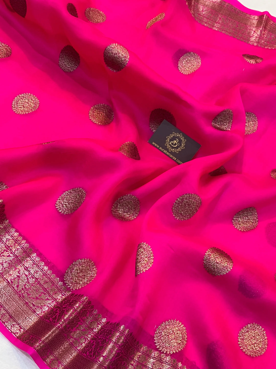 Rani Pure Pure Kora Silk Handloom Banarasi Saree
