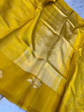 Yellow Pure Banarasi Handloom Silk Saree