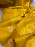 Yellow Pure Banarasi Handloom Silk Saree