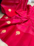 Rani Pink Pure Banarasi Handloom Silk Saree - Aura Benaras