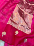 Rani Pink Pure Banarasi Handloom Silk Saree - Aura Benaras