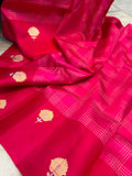 Rani Pink Pure Banarasi Handloom Silk Saree - Aura Benaras