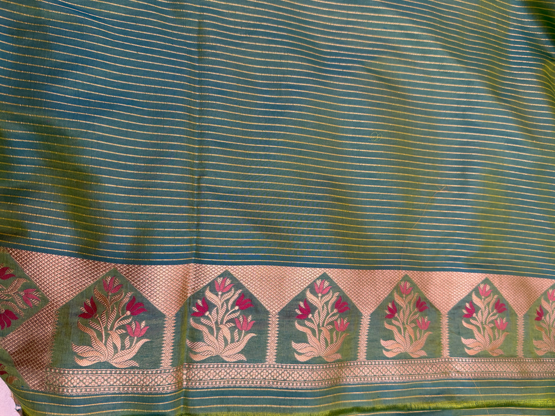 Buy Sea Green Rangkaat Banarasi Katan Silk Saree 