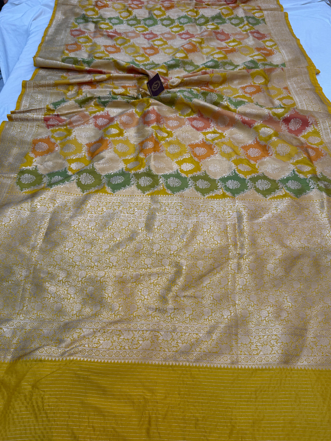 Yellow Rangkaat Pure Katan Silk Banarasi Handloom Saree