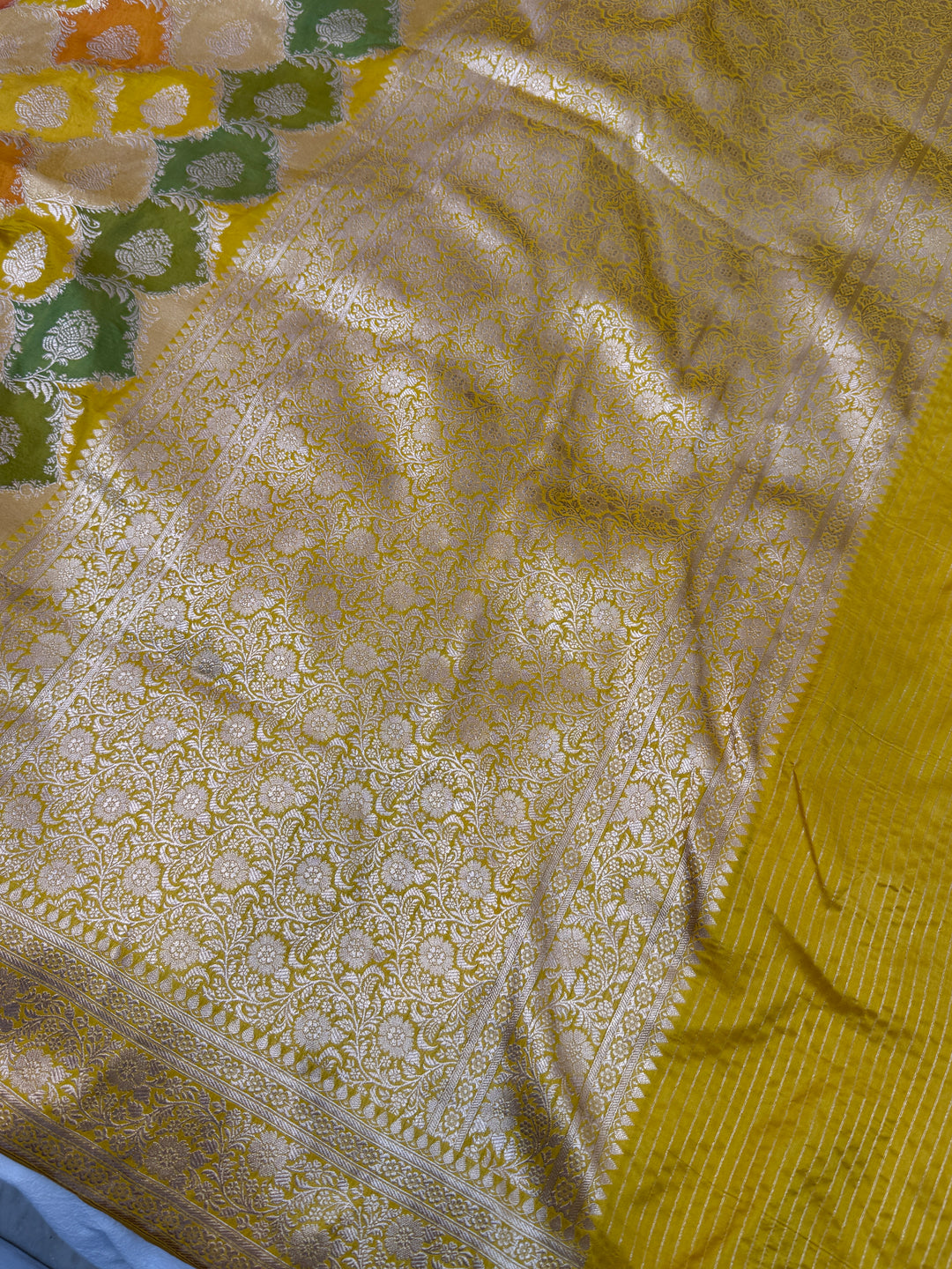 Yellow Rangkaat Pure Katan Silk Banarasi Handloom Saree