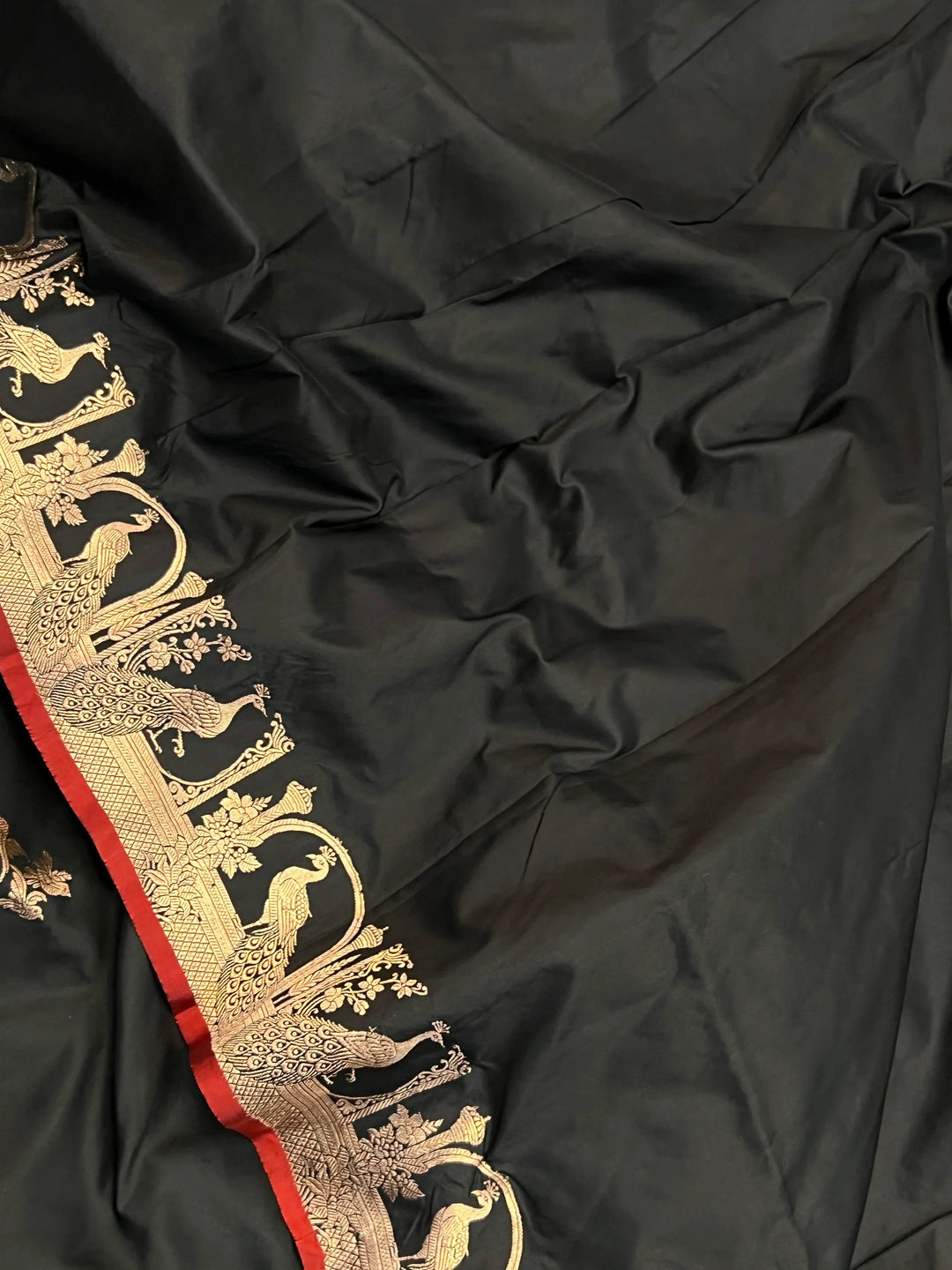 Black Pure Katan Silk Handloom Banarasi Saree