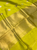 Neon Green Pure Banarasi Handloom Silk Saree