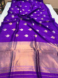 Purple Pure Banarasi Handloom Silk Saree - Aura Benaras