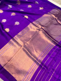 Purple Pure Banarasi Handloom Silk Saree - Aura Benaras