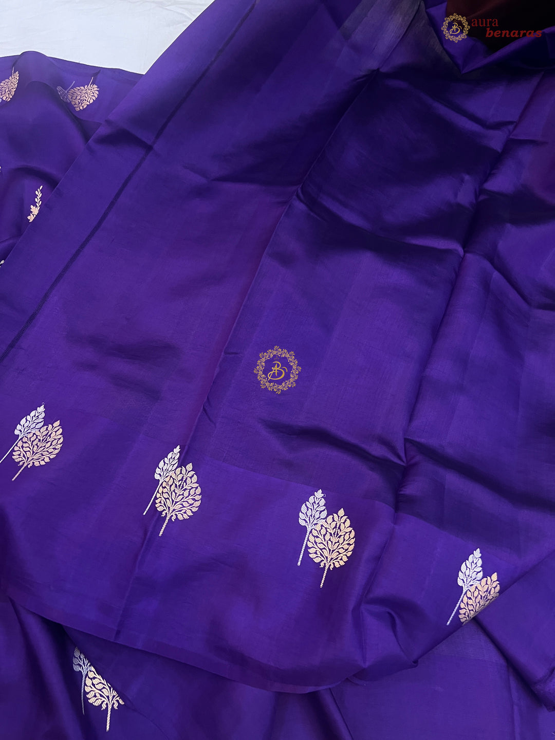 Purple Banarasi Silk Saree | Kadhwa & Sona Rupa Border