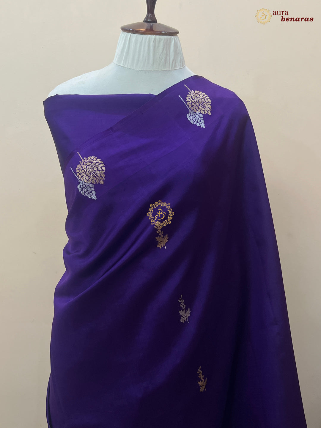 Purple Banarasi Silk Saree | Kadhwa & Sona Rupa Border
