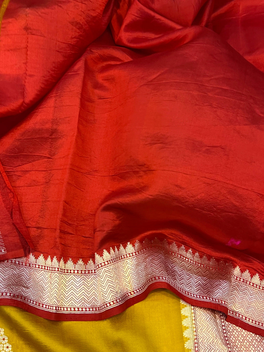 Mustard Yellow Pure Banarasi Handloom Silk Saree - Aura Benaras