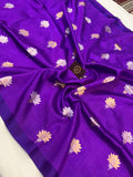 Purple Pure Banarasi Handloom Silk Saree - Aura Benaras