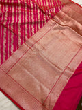 Rani Pink Pure Banarasi Handloom Katan Silk Saree - Aura Benaras