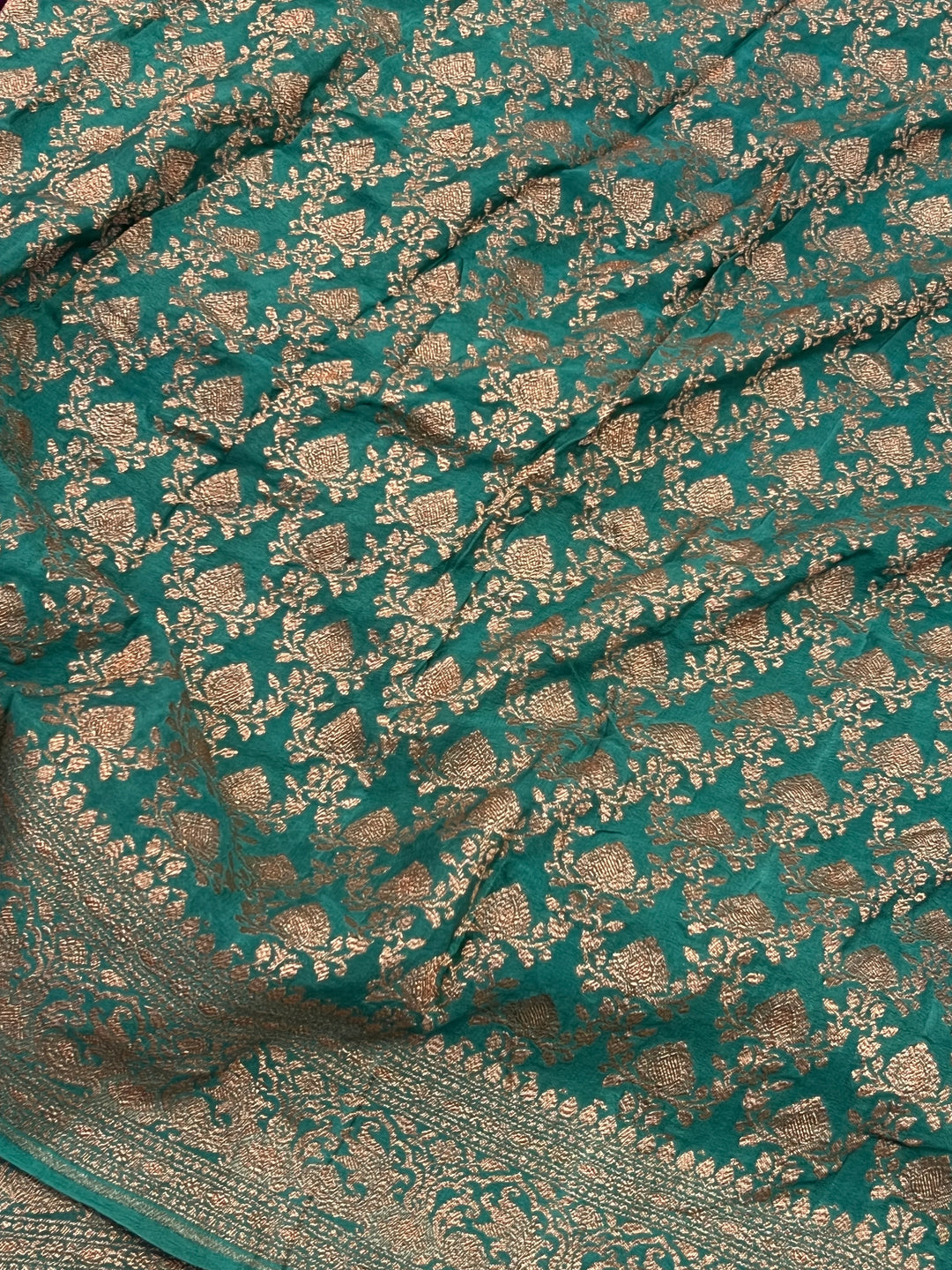 Purple Pure Crepe Silk Handloom Banarasi Saree